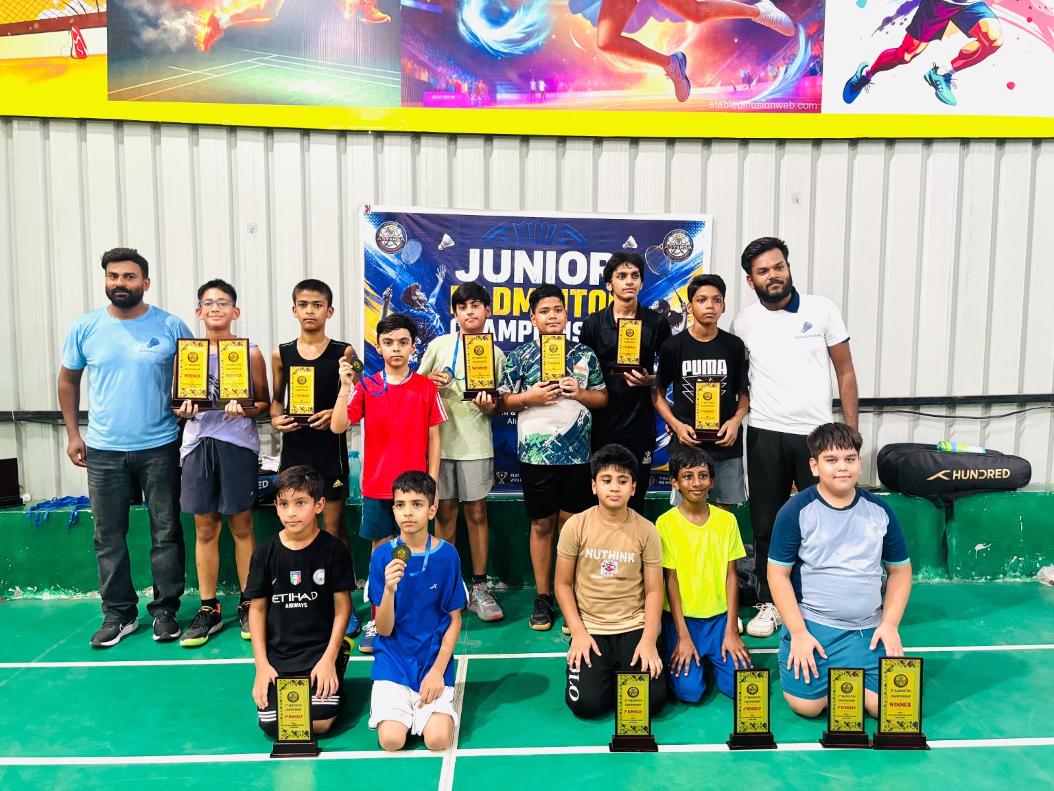 ASY Badminton Academy players and coaches